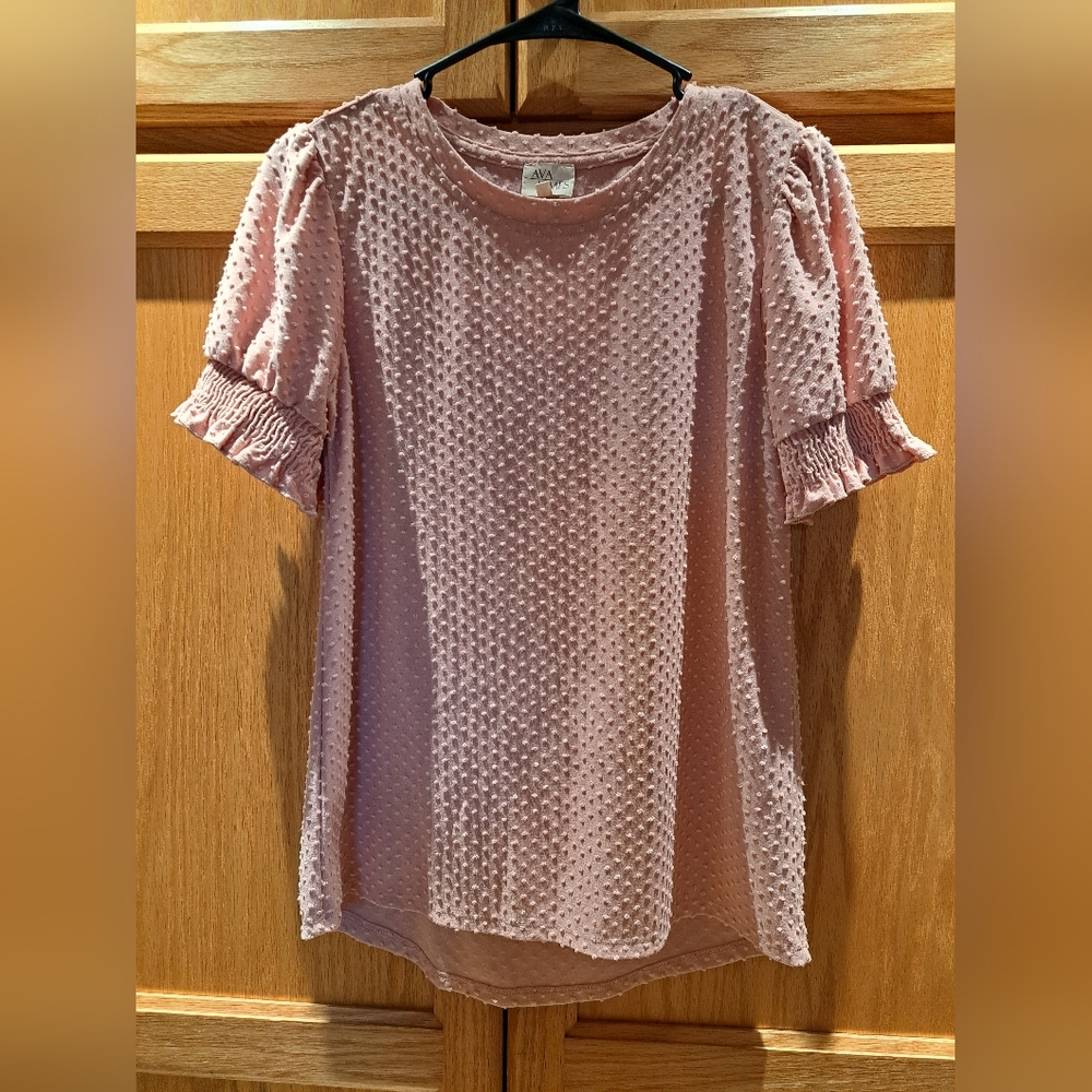 Light pink Swiss dot blouse